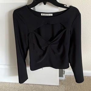 Abercrombie & Finch cut out fitted black long sleeve